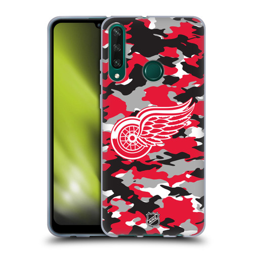 NHL Detroit Red Wings Camouflage Soft Gel Case for Huawei Y6p