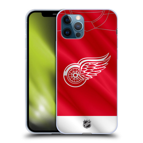 NHL Detroit Red Wings Jersey Soft Gel Case for Apple iPhone 12 / iPhone 12 Pro