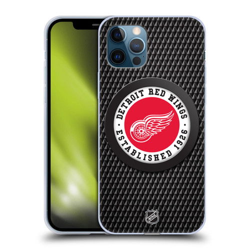 NHL Detroit Red Wings Puck Texture Soft Gel Case for Apple iPhone 12 / iPhone 12 Pro