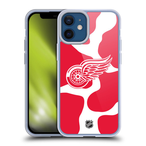 NHL Detroit Red Wings Cow Pattern Soft Gel Case for Apple iPhone 12 Mini