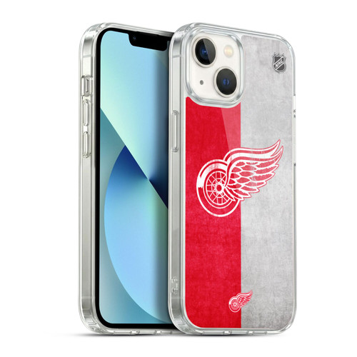 NHL Detroit Red Wings Half Distressed Soft Gel Case for Apple iPhone 13