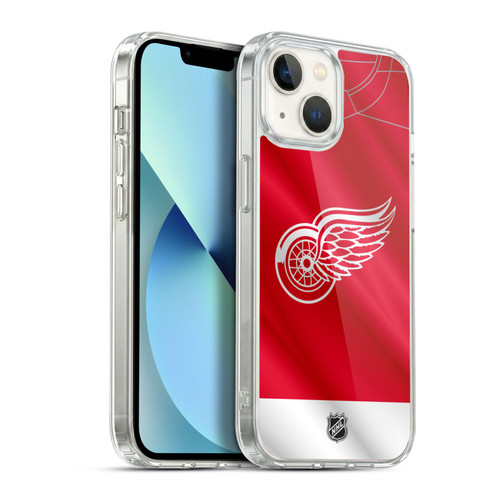 NHL Detroit Red Wings Jersey Soft Gel Case for Apple iPhone 13