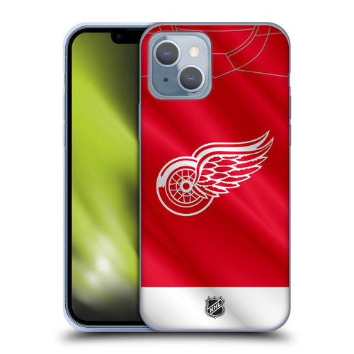 NHL Detroit Red Wings Jersey Soft Gel Case for Apple iPhone 14