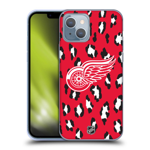 NHL Detroit Red Wings Leopard Patten Soft Gel Case for Apple iPhone 14