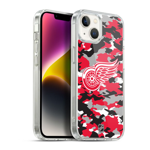 NHL Detroit Red Wings Camouflage Soft Gel Case for Apple iPhone 14 Plus & MagSafe