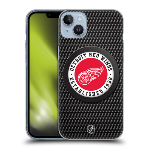 NHL Detroit Red Wings Puck Texture Soft Gel Case for Apple iPhone 14 Plus