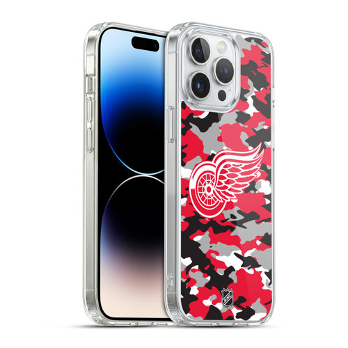 NHL Detroit Red Wings Camouflage Soft Gel Case for Apple iPhone 14 Pro Max & MagSafe