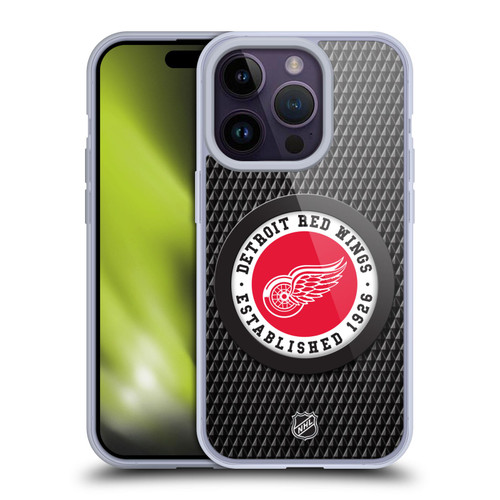 NHL Detroit Red Wings Puck Texture Soft Gel Case for Apple iPhone 14 Pro