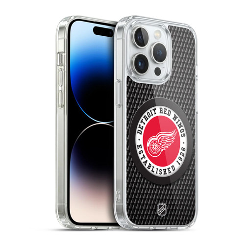 NHL Detroit Red Wings Puck Texture Soft Gel Case for Apple iPhone 14 Pro & MagSafe