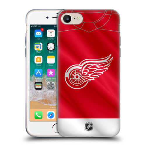 NHL Detroit Red Wings Jersey Soft Gel Case for Apple iPhone 7 / 8 / SE 2020 & 2022