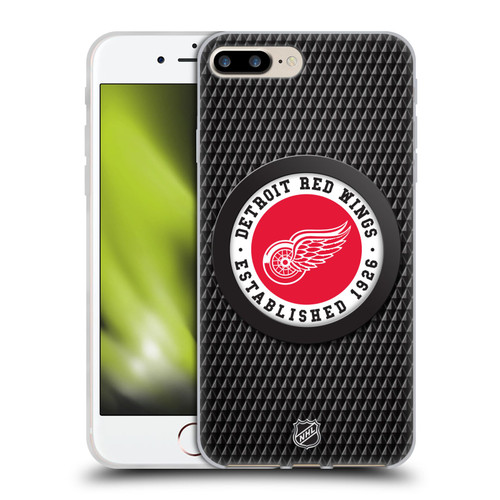 NHL Detroit Red Wings Puck Texture Soft Gel Case for Apple iPhone 7 Plus / iPhone 8 Plus