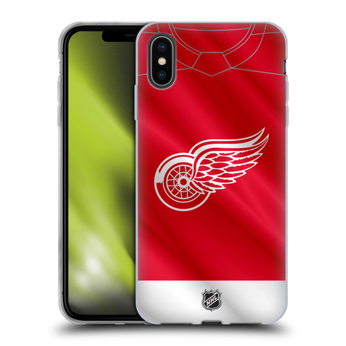 NHL Detroit Red Wings Jersey Soft Gel Case for Apple iPhone XS Max