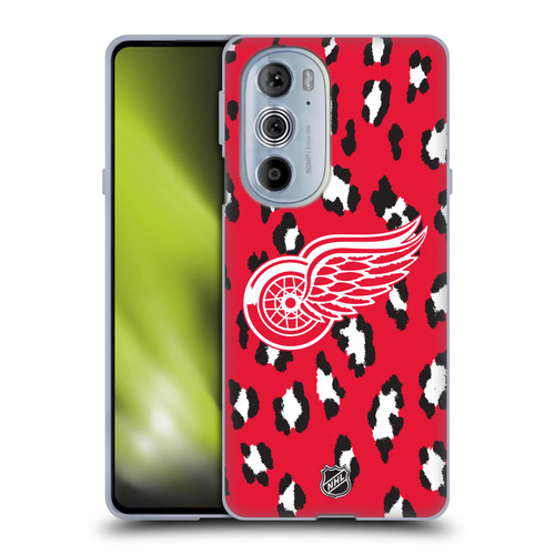 NHL Detroit Red Wings Leopard Patten Soft Gel Case for Motorola Edge X30