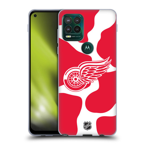 NHL Detroit Red Wings Cow Pattern Soft Gel Case for Motorola Moto G Stylus 5G 2021