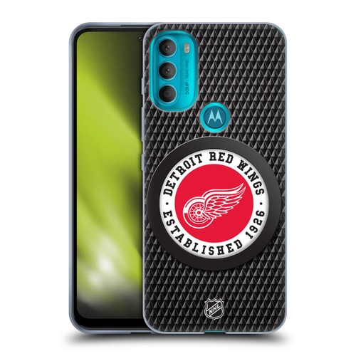 NHL Detroit Red Wings Puck Texture Soft Gel Case for Motorola Moto G71 5G