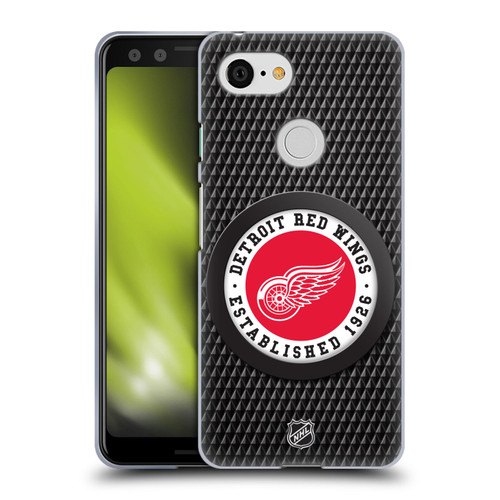NHL Detroit Red Wings Puck Texture Soft Gel Case for Google Pixel 3
