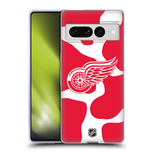 NHL Detroit Red Wings Cow Pattern Soft Gel Case for Google Pixel 7 Pro