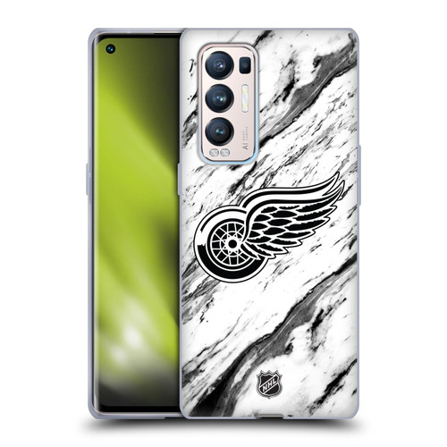 NHL Detroit Red Wings Marble Soft Gel Case for OPPO Find X3 Neo / Reno5 Pro+ 5G