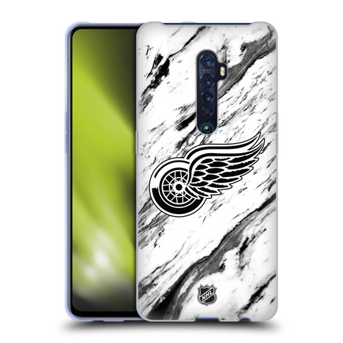 NHL Detroit Red Wings Marble Soft Gel Case for OPPO Reno 2