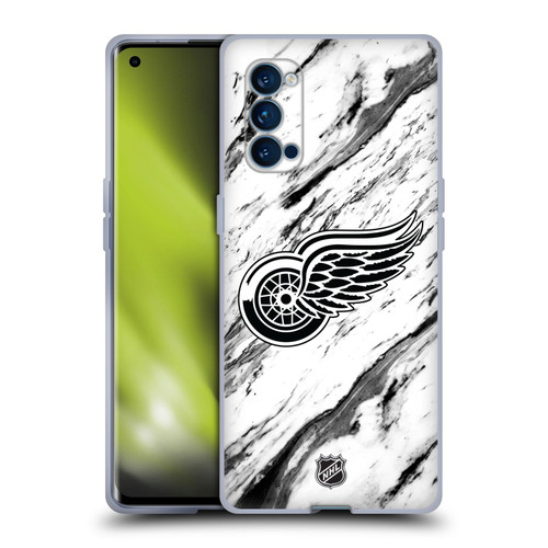 NHL Detroit Red Wings Marble Soft Gel Case for OPPO Reno 4 Pro 5G