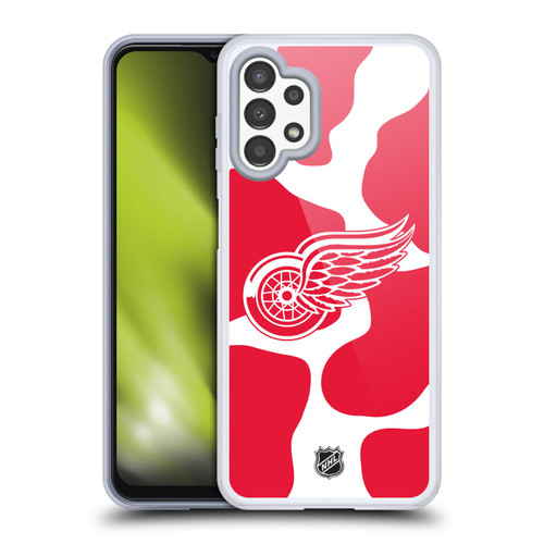NHL Detroit Red Wings Cow Pattern Soft Gel Case for Samsung Galaxy A13 (2022)