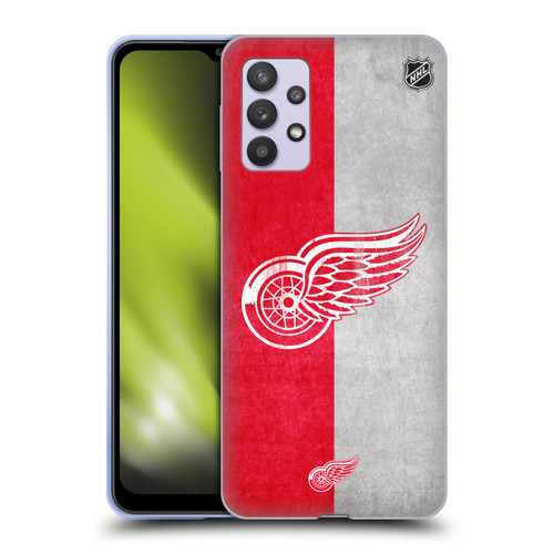 NHL Detroit Red Wings Half Distressed Soft Gel Case for Samsung Galaxy A32 5G / M32 5G (2021)