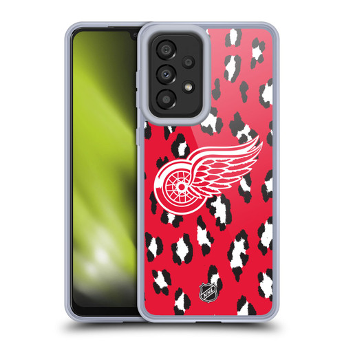 NHL Detroit Red Wings Leopard Patten Soft Gel Case for Samsung Galaxy A33 5G (2022)