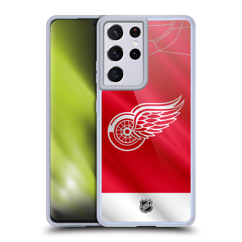 NHL Detroit Red Wings Jersey Soft Gel Case for Samsung Galaxy S21 Ultra 5G