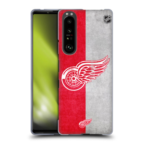 NHL Detroit Red Wings Half Distressed Soft Gel Case for Sony Xperia 1 III