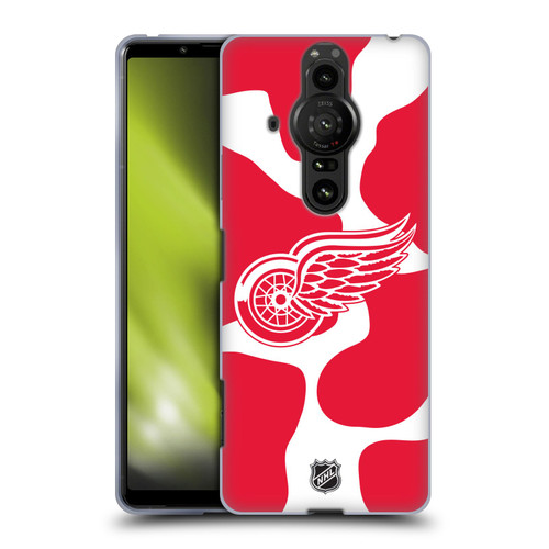 NHL Detroit Red Wings Cow Pattern Soft Gel Case for Sony Xperia Pro-I