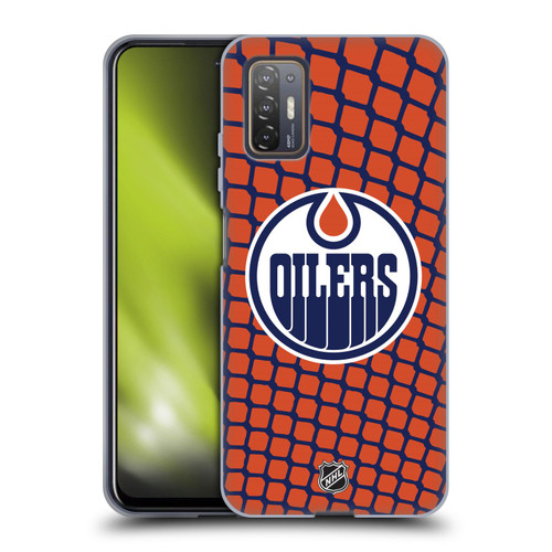 NHL Edmonton Oilers Net Pattern Soft Gel Case for HTC Desire 21 Pro 5G