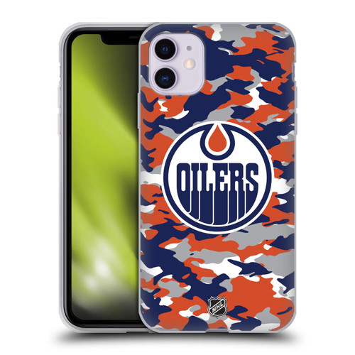 NHL Edmonton Oilers Camouflage Soft Gel Case for Apple iPhone 11