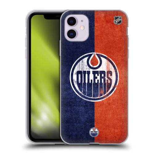 NHL Edmonton Oilers Half Distressed Soft Gel Case for Apple iPhone 11