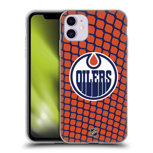 NHL Edmonton Oilers Net Pattern Soft Gel Case for Apple iPhone 11