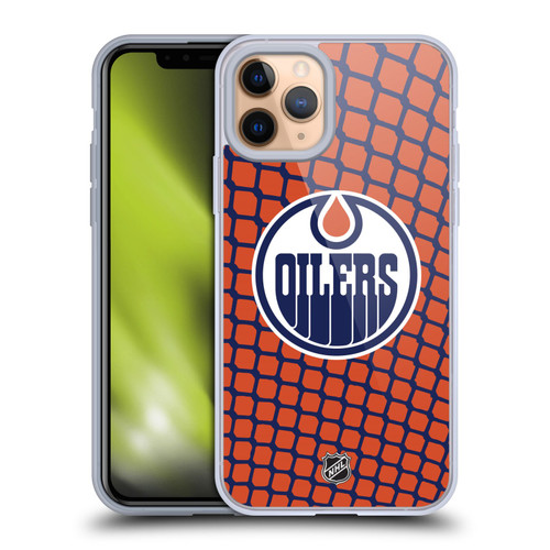 NHL Edmonton Oilers Net Pattern Soft Gel Case for Apple iPhone 11 Pro