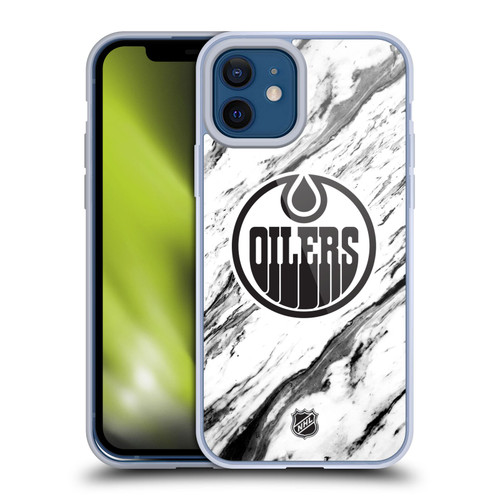 NHL Edmonton Oilers Marble Soft Gel Case for Apple iPhone 12 / iPhone 12 Pro