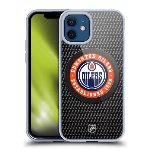 NHL Edmonton Oilers Puck Texture Soft Gel Case for Apple iPhone 12 / iPhone 12 Pro