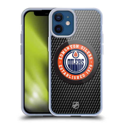 NHL Edmonton Oilers Puck Texture Soft Gel Case for Apple iPhone 12 Mini