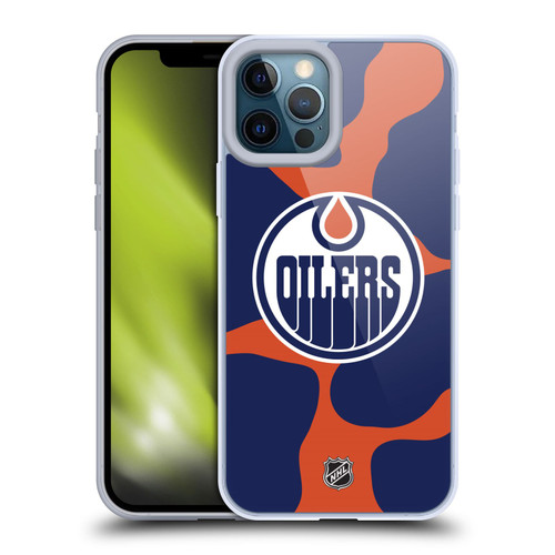 NHL Edmonton Oilers Cow Pattern Soft Gel Case for Apple iPhone 12 Pro Max