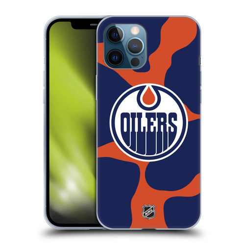 NHL Edmonton Oilers Cow Pattern Soft Gel Case for Apple iPhone 12 Pro Max