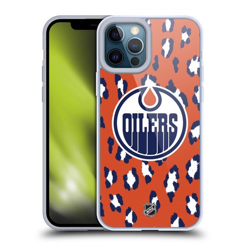 NHL Edmonton Oilers Leopard Pattern Soft Gel Case for Apple iPhone 12 Pro Max