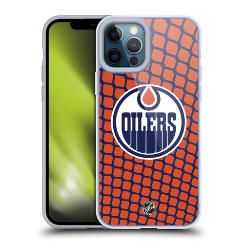 NHL Edmonton Oilers Net Pattern Soft Gel Case for Apple iPhone 12 Pro Max