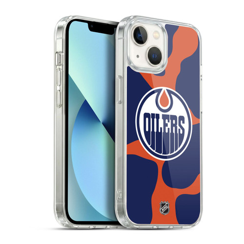 NHL Edmonton Oilers Cow Pattern Soft Gel Case for Apple iPhone 13