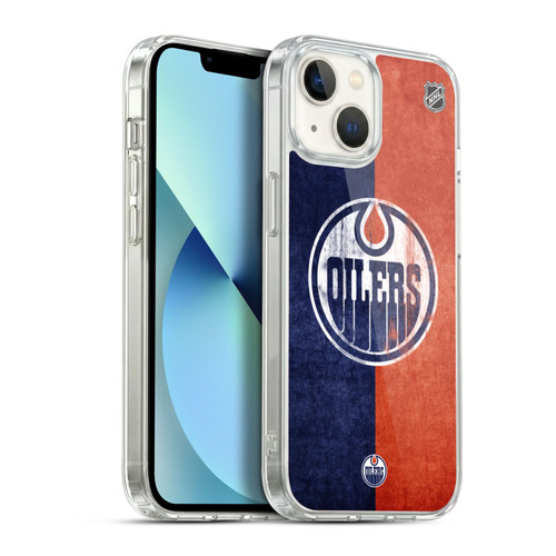 NHL Edmonton Oilers Half Distressed Soft Gel Case for Apple iPhone 13