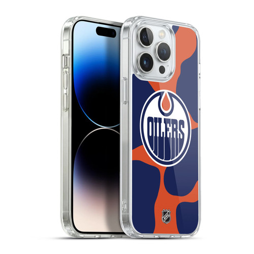 NHL Edmonton Oilers Cow Pattern Soft Gel Case for Apple iPhone 13 Pro Max & MagSafe