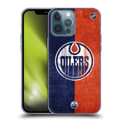 NHL Edmonton Oilers Half Distressed Soft Gel Case for Apple iPhone 13 Pro Max