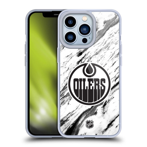 NHL Edmonton Oilers Marble Soft Gel Case for Apple iPhone 13 Pro
