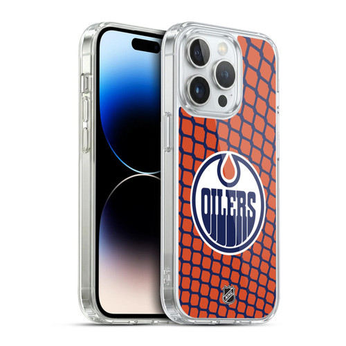 NHL Edmonton Oilers Net Pattern Soft Gel Case for Apple iPhone 13 Pro & MagSafe