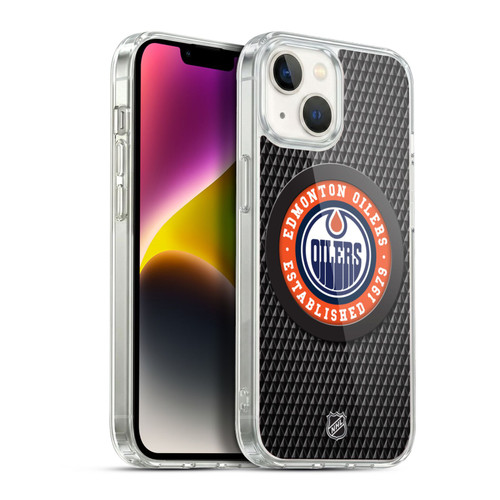 NHL Edmonton Oilers Puck Texture Soft Gel Case for Apple iPhone 14
