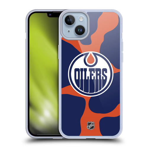 NHL Edmonton Oilers Cow Pattern Soft Gel Case for Apple iPhone 14 Plus